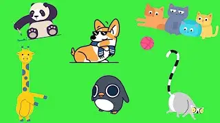 Animated Animals Green Screen