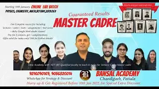 Lecturer/ Master cadre coaching I PCMB I Math,Science I Bansal academy I Chandigarh Patiala