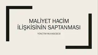 YÖNETİM MUHASEBESİ | MALİYET HACİM İLİŞKİSİNİN SAPTANMASI, GRAFİK TEKNİĞİ, REGRESYON, EXCEL UYGULAMA