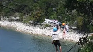 A guy got STUCK ZIP LINING!!!!  (and then my sister did)