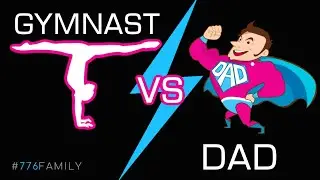 GYMNAST VS DAD - How to do a Handstand. Let's see how much dad improves.