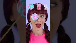 ASMR Emoji Lollipop, Unicorn Cotton Candy #shorts