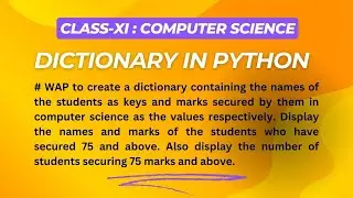 Dictionary Program to find the number of students getting 75 and above