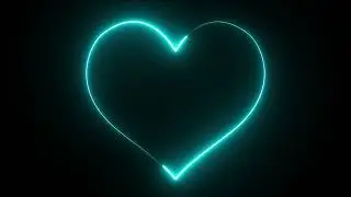 No Copyright Royalty Free Blue Neon Heart Shape Frame Seamless Loop