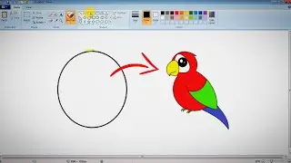 How to draw parrot 🦜 easily in ms paint /-