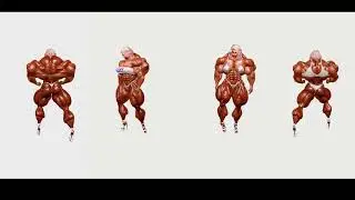 Female bodybuilder posing in Second life