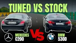 TUNED MERCEDES C200 VS STOCK BMW 530D DRAG RACE