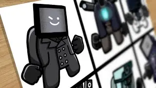 Drawing Skibidi Toilet But They're Among US : TVMAN, TITAN Cameraman, Researcher Cameraman..