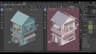 Blender 2.8 tutorial | Eevee freestyle | Modeling a Floral shop