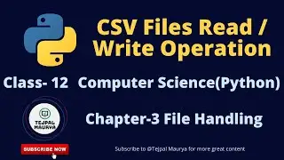 CSV Files in Python | How to read & write CSV Files | File Handling | Class 12 Computer Science