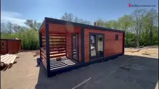 Баня под ключ от производителя Скандинавия 2.4х6 с террасой