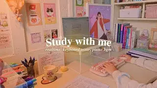 CÙNG MÌNH ÔN THI THPTQG ⭐ // 1 hour study with me #14 // typing asmr, piano bgm // jawonee