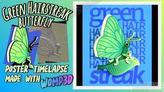 Green Hairstreak Butterfly Poster | Womp3D Timelapse