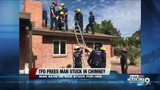 Tucson crews rescue, arrest man stuck in chimney
