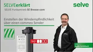 SELVE awning drive SE Breeze-com: Setting the wind sensitivity using a commeo handheld transmitter