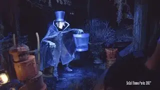 NEW! Hatbox Ghost Makes his way back to Haunted Mansion 2015 - Outstanding Low Light Video