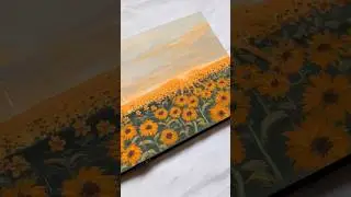 Paint sunflower field using gouache with me 🌻 