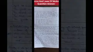 Force And Laws Of Motion Full Question answer easy way #shortsvideo