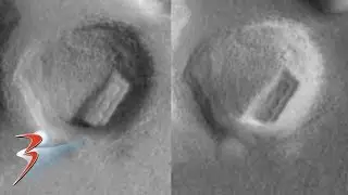Megalith inside crater on Mars or hollowed out mound?