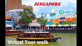 Clarke Quay | Walking in SINGAPORE 2023 | Day Time | Authentic Background noice without music