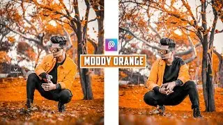 PicsArt Moody Orange Photo Editing Tutorial in Picsart Step by Step in Hindi - Taukeer Editz