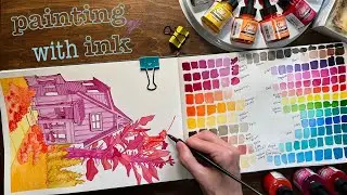 Sketchbook swatching and speed paint with Dr. Ph. Martin Bombay inks