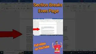 MS Word mein Even Page Layout: Section Breaks 
