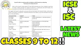 LATEST NOTICE FROM CISCE COUNCIL/BOARD FOR CLASSES 9 TO 12 ICSE/ISC STUDENTS 2020l Karan Anand