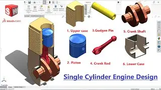 ☑️How to design and Assemble of Engine in SolidWorks