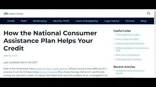 How the National Consumer Assistance Plan Helps Your Credit