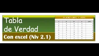 TABLA DE VERDAD - ALGEBRA BOOLEANA CON EXCEL (NIVEL 2.1)