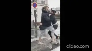 How to deal with aggressive with cyclists the French way! Cyclist thrown in lake after hitting car