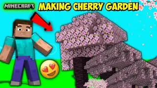 Making cherry garden in Village😍 -- Minecraft Gameplay Ep#30 (No commentary)