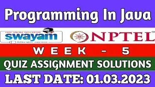 NPTEL Programming In Java WEEK 5 Quiz Assignment Solutions💡 | Swayam Jan 2023 | IIT Kharagpur