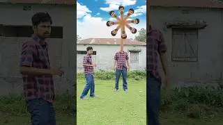 Helicopter fan headed man flying non stop funny vfx magic video