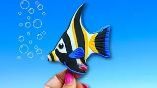 ✅️МОРСКИЕ ОБИТАТЕЛИ.⭐️ЛЕПИМ РЫБКУ БЫСТРИНКУ из воздушного пластилина. 🐠 #лепка #рыбка @bamba.art12