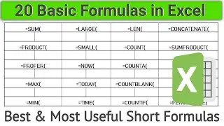 20 Excel Impotant Formula | Excel Formula | Excel Basic Formula