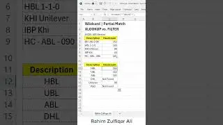 Wildcard  / Partial Match in Excel 365 | XLOOKUP vs. FILTER #shorts