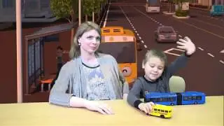 В гостях у Темы, играем с школьным автобусом и автобусом гармошкой