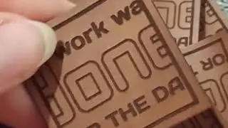 Нашивки "Work done"  - гравировка на кож заме