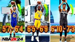 BEST JUMPSHOTS for EVERY HEIGHT + THREE POINT RATING in NBA 2K24 SEASON 6!
