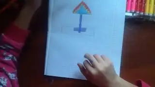 Как нарисовать беседку по клеточкам 1 часть