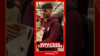 MAÇ SONU GÜNAY GÜVENÇ'TEN TATLI İKRAMI #galatasaray #shorts