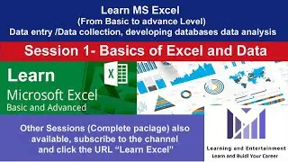 MS Excel Basic to Advance, Session 1, Basics of Excel (Video Tutorial)
