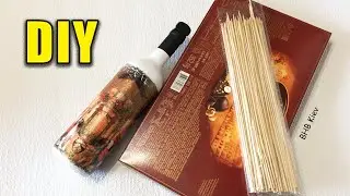 Подставка для бутылки из шпажек. Корзина под бутылку вина, шампанского. Подробный мастер-класс