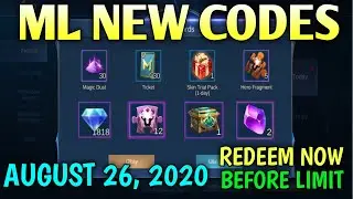 ML REDEEMPTION CODES AUGUST 26, 2020 | MOBILE LEGENDS