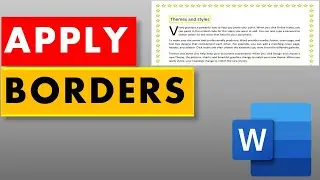 How To Create Proper Page Border and Remove it in Microsoft Word