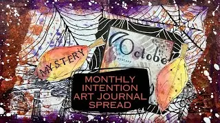Intention card art journal page - Mystery for October