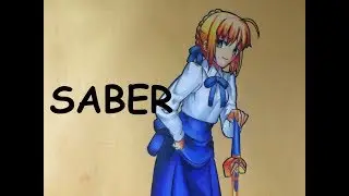 Speed Drawing (Vẽ Anime) Saber Arturia Pendragon from Fate Series