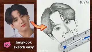 How to Draw BTS Jungkook Step by Step Easy || Drawing Tutorial || Jungkook Sketch